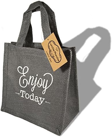 Eco Lunch Bag - Grey " Enjoy Today "