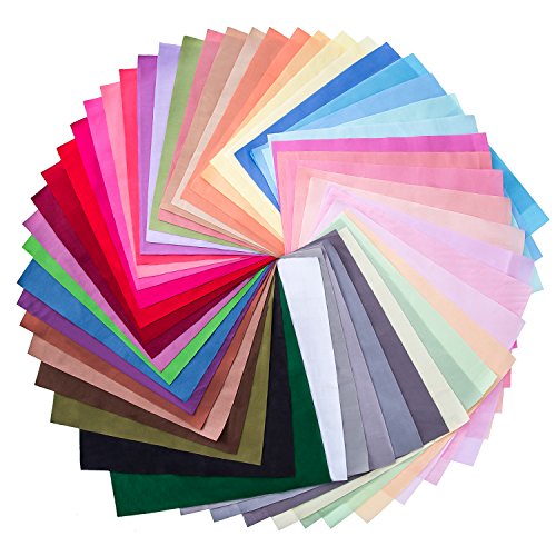 Mudder 50 Stück 20 mal 20 cm Mehrfarbig Stoff Patchwork Baumwolle Gemischte Quadratisch Bundle Nähen Quilting Handwerk, 50 Farben - 6