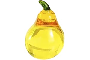 YANGSHINE Crystal Pear statue Ornament Artificial Fruit Sculpture Figurine Tabletop Paperweight Crystal Glass Ornament for Home Decor-Pear