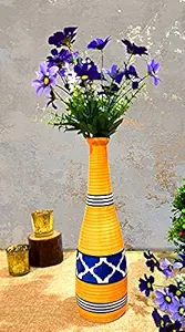 Ginni Designs Decorative Ceramic Bottle Flower vase for Living Room | Designer Showpiece for Home Decor