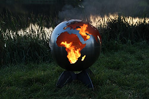 BlazeBall Feuerkugel „Weltkugel“ 60 cm Feuerschale mit Ständer - 7