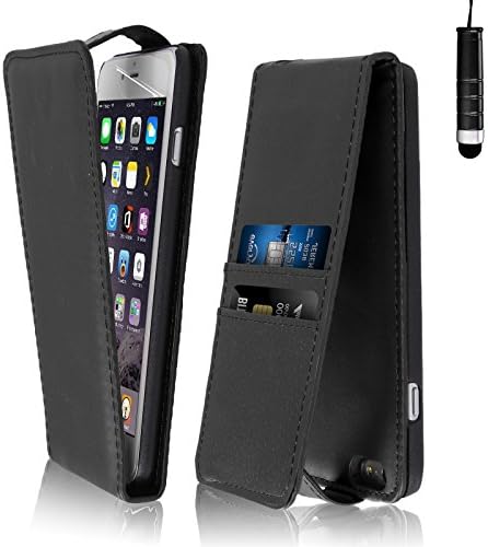 SK MICRO® New Luxury Flip wallet PU Leather case Cover For Apple iPhone Model(Iphone 6plus-Black)