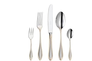 VILLA ITALIA Komplet sztućców Zestaw sztućców Sztućce stołowe Łyżki Widelce Noże Stal nierdzewna chromoniklowa Styl klasyczny Zestaw sztućców 12 osób 60 elementy ACAPULCO