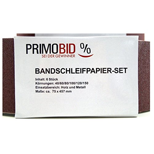 24 Stk. Bandschleifpapier 75 x 457 mm Körnung: 40/60/80/100/120/150 - 6