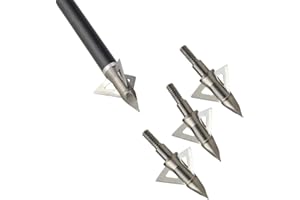 Milaem Freccia da Caccia in Acciaio 100 grani Punta di Freccia con 3 Lame affilate per frecce da Caccia (Confezione da 6)