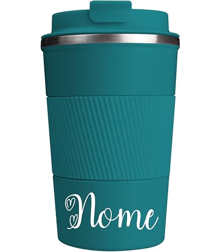 Borraccia Termica Maverton 600ml - Tazza Con Manico E Cannuccia In Acciaio - Verde - Regalo Personalizzato Per Lui - 8