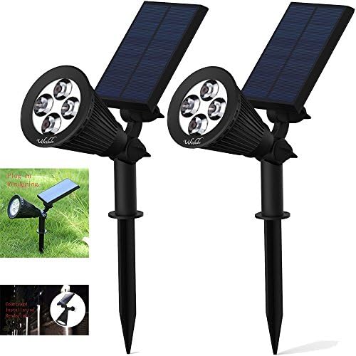 (2 pack)Solar Lights,Solar Spotlights, 2-in-1 Adjustable In-Ground Light Landscape Wall Light Waterproof Security Light for Outdoor Yard Garden Lawn - The 3rd Gen
