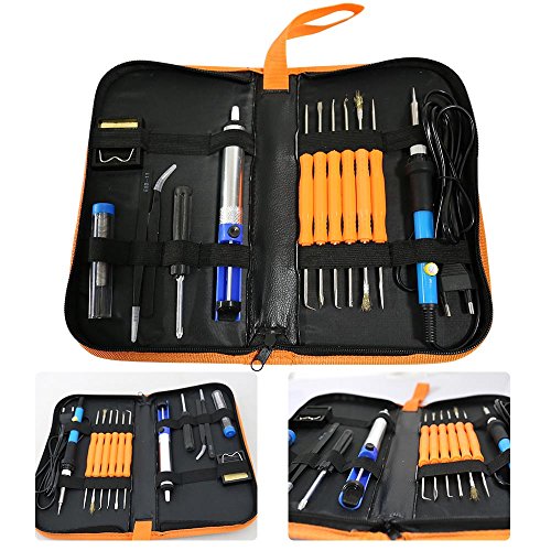 Lötkolben Set, CrazyFire 18 PCS Lötkolben Kit, 60W 220V Soldering Iron Set, Lötset mit Einstellbare Temperatur 200-450°C für Verschiedentlich Repariert Nutzung - 6