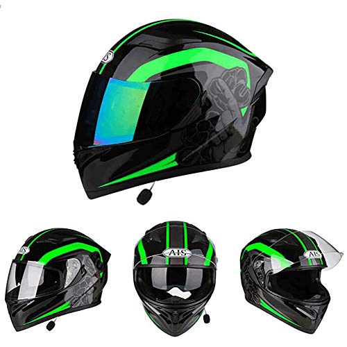 CHQQQ Motorcycle Helmet Large Battery Bluetooth Rainproof Noise Reduction Microphone Anti-fog Ventilation Full Face Helmet Variable Half Helmet Comfortable Lining Can Washable