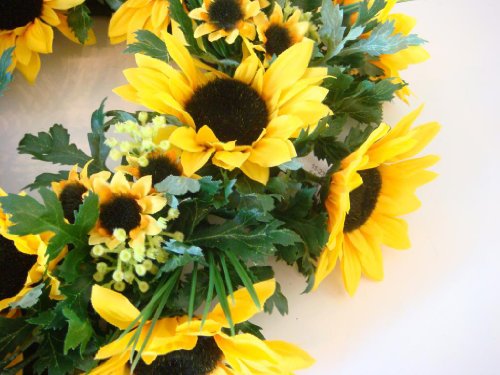 Sonnenblume Sonnenblumenkranz Türkranz Herbst Kranz Dekokranz künstlich Deko 35cm - 5