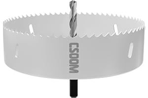 CSOOM Bimetal otwornica M42, 155 mm, biała, do narzędzi wiertniczych w drewnie, tworzywie sztucznym, płycie gipsowo-kartonowej i blasze