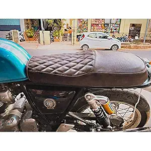 Sahara Seats Royal Enfield Continental GT 650 Diamond Design Seat Cover( Brown)