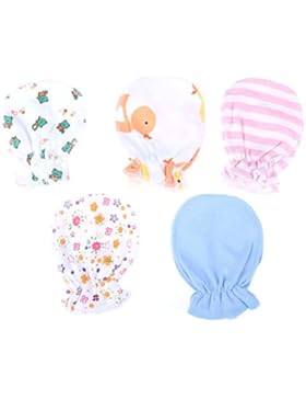 Domybest Fünf Sätze von weichen Baumwollhandschuhen vier Saisonhandschuhe Neugeborenen-Sicherheitshandschuhe(Pack...