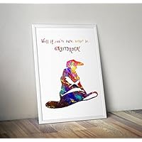 Harry Potter inspirierte Aquarell Poster - Sorting Hut - Hogwarts - Zitat - Alternative TV / Movie Prints in verschiedenen Größen (Rahmen nicht im Lieferumfang enthalten)
