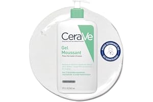 CeraVe - Gel Moussant - Nettoie et Elimine l'Excès de Sébum Sans Altérer la Barrière Cutanée - Acide Hyaluronique, Céramides et Niacinamide - Peau Normales à Grasses