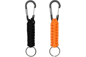 GREATRIL Key Chain Carabiner – Paracord Carabiner Hook Key Chain Short for Work Car Key Bottle Camping Hiking Boys/Girls/Men/Women
