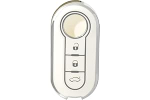 OFFCURVE Etui a Clef Couvre Clef Étui à Clé Coque Clé pour Fiat 500 Lancia Punto Panda Ypsilon Delta Grande Bravo Musa Plier Retourner