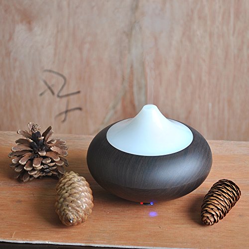 Patuoxun Aroma Luftbefeuchter für Studienbüro Schlafzimmer Wohnzimmer Badezimmer – (Schwarze Holzmaserung) - 2