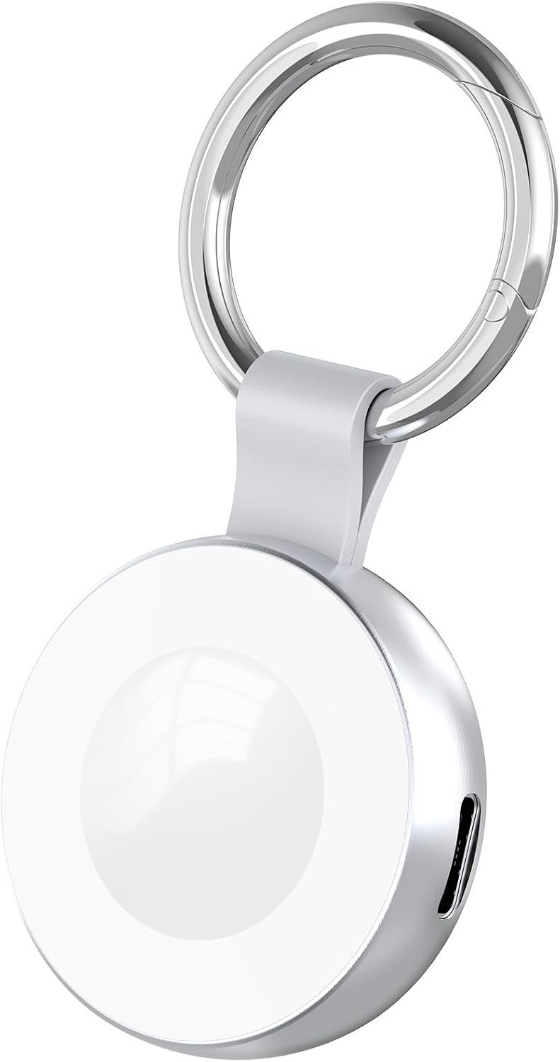 Charger with Keyring for Apple Watch - imodomio Travel Portable Charger for Apple Watch with USB C & iPhone Power Port, Magnetic Wireless Charger for iWatch Series 11/10/9/8/Ultra/7/6/SE