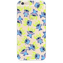 Phone Kandy® Claro transparente Caso de Shell duro de la piel y la pantalla del protector para el iPhone de la historieta carcasa funda (iPhone 6 Plus (5.5 pulgada), Stitch)