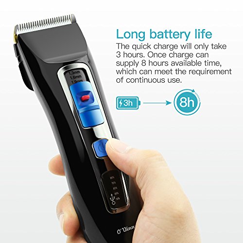 Haarschneider O’vinna Gesichtshaartrimmer Körperpflege Edelstahl Haarscherer tragbare elektrische Haarschneidemaschine Haar Klipper Hair clipper Cleaner Removal Shaver (schwarz) - 4
