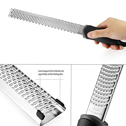 DiningZone Premium Reibe – Hochwertige Edelstahl Küchenreibe & Zester reibt feinste Hobel aus Schokolade, Zimt, Käse, Ingwer, Zitronenschale, Muskat und Knoblauch - 3