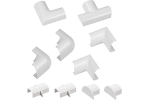Raccords à clipser pour D-Line goulotte moulure Mini | Joindre plusieurs goulottes de 30x15mm | Multipack de 10 pièces raccords de goulotte électrique | Blanc