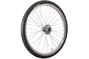 Taylor-Wheels 26 Pouces Roue arrière vélo Roue Libre 7 Pneu Chambre à air Argent