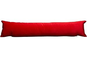 MFABRICS Pack of 1 Hollowfibre Filled Draught Excluder Draft Insulator for Door Bottom Size: 90x18cm (Red)