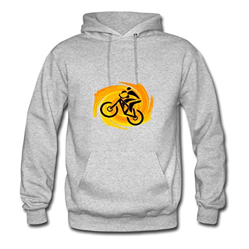 Grey O-neck Bike Women Funny Sweatshirts X-small