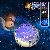 ★ Sternenhimmel Projektor - Projekt einen kompletten Sternenhimmel an die Wände und Decken eines jeden Raumes. Verwandeln Sie Kinderzimmer und Schlafzimmer in ein sternenartiges Heiligtum, das Kinder und Babys und Mädchen beruhigt und beruhigt. Alternative Projektionsfolien enthalten.