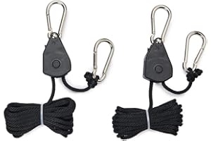 Hyindoor 1/8-Inches Rope Ratchet Grow Light Reflector Hanger,Pack of 2