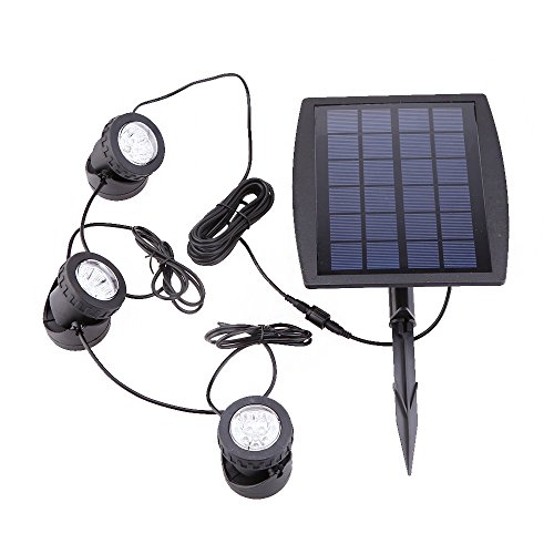 Lixada Solarspots 3 Unterwasser Lampen 18 LED Projektor Unterwasser Scheinwerfer Au?enbeleuchtung