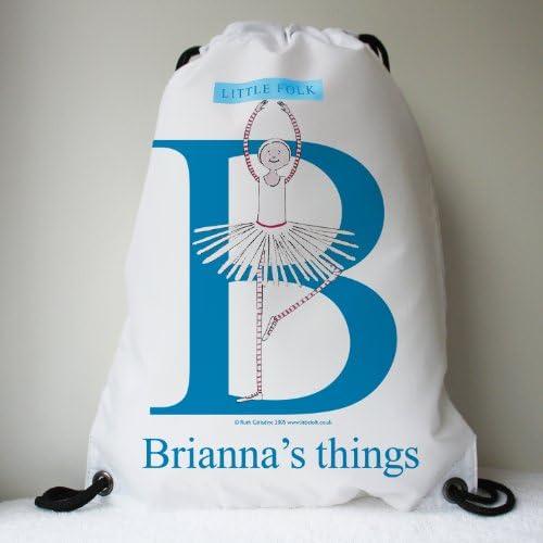 Personalised Drawstring Swimming & Ballet Bags for Girls & Boys - Twirl the Little Ballerina from the Alphabet Range