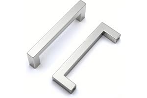 DRENKY 2 unità Maniglie per armadietti in acciaio inossidabile Manopole per porte Sivler Maniglia per mobili con vite per cassetti Mobili per mobili da cucina Decorazioni per la casa, distanza fori 96 mm