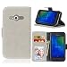 Produktbild Galaxy Xcover 3 G388F Hülle, Samsung Galaxy Xcover 3 Hülle, Samsung Galaxy Xcover 3 Ledertasche, Anlike Samsung Galaxy Xcover 3 / SM-G388F Schutzhülle Flip Hülle Wallet Case Tasche Cover Handy Zubehör Lederhülle Handyhülle [Klassische Normallackserie] Bookstyle mit Standfunktion Kredit Kartenfach - Weiß