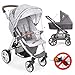 Produktbild Universal Insektenschutz / Mückennetz für Kinderwagen, Buggy, Reisebett | idealer Schutz vor Wespen & Stechmücken dank feinem Netzgewebe | PREMIUM QUALITÄT: reißfest & waschbar weiß