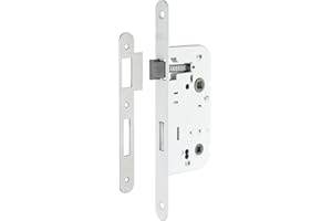 THIRARD - Serrure encastrable à condamnation pour porte de salle de bain et toilettes, axe 50mm, bouts ronds,