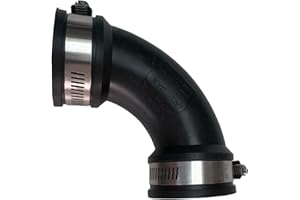 GENERIC Aqua Universe 1.5" Flexible Black Elbow Pipe with Clamps,1.5 Inch Bend for Plumbing Aquarium, Pond, Drainage and Waste Pipe Clamping Range 50mm-38mm