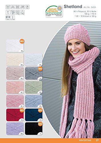 Gründl Wolle Shetland Farbe 10 – weiß – weiche Wolle zum Stricken & Häkeln 100g Knäuel - 3