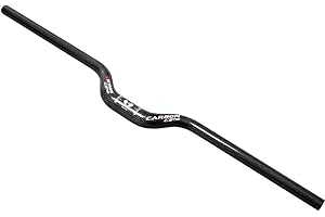 GRTE Vélo de Montagne en Fibre de Carbone Guidon, vélo coudé Guidon VTT Riser Bar VTT et vélos de Route Léger 31.8/25.4mm 400mm à 740mm,31.8mm,580mm
