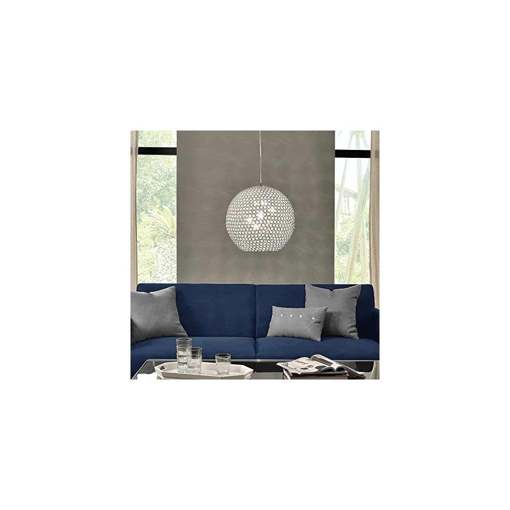 Hängeleuchte Durchmesser 40 cm Kugellüster Deckenlampe Edelstahl