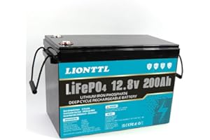 GENERICO Lifepo4 Batteria da 12.8V 200 Ah, batteria al litio ferro fosfato da 5000 cicli profondi, sostituisce la batteria al piombo AGM, adatta per camper, pesca alla traina, barche, sistemi solari, ecc.
