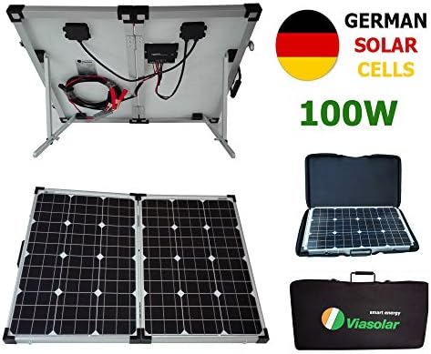 100W 12V Folding solar panel charging kit german solar cells