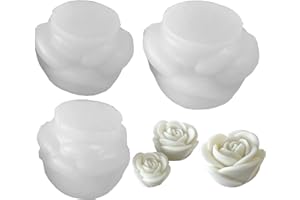 Goldyida 3 stampi a forma di fiore in silicone 3D per candele, per la festa della mamma, San Valentino, compleanno