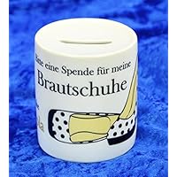 Spardosen bedruckt Keramik - Motiv Brautschuhe mit Ihrem Wunschnamen