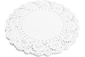 Rieoany 100 Pezzi Centrini Monouso Centrini Carta Pizzo 25 cm in Carta Paper Doily Pizzo Ideale Per Matrimoni Festa Eventi Formali Decorazione Da Tavola Décor