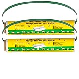Conjunto de dos cintas AEROXON - Cinta Adhesiva con Pegamento para Matar Las Moscas, atrapa Moscas Gigante de 2.4 m, se pegue a 21000 Moscas en los establos (Juego 2 Rollos pegajosos)