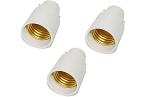 LUKRA FINELED Lot de 3 adaptateurs de douille B22 vers E27 Métal pour convertir les ampoules à baïonnette B22 vers Edison 27 avec ce convertisseur.