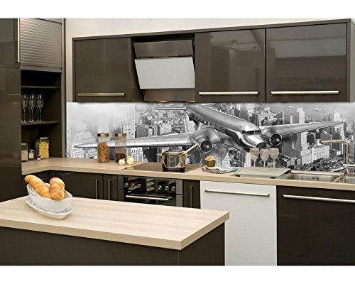 Küchenrückwand Folie selbstklebend - Flugzeug 260 x 60 cm